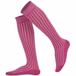 Mysocks Unisex Kniestrümpfe lange Socken gewelltes Fuchsie von Mysocks