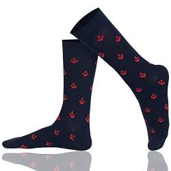 Mysocks Unisex Knöchelsocken Marine rot Anker von Mysocks