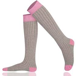 Mysocsk Unisex gerippte Kniestrümpfe Aschenrosa von Mysocks