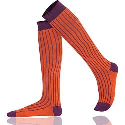 Mysocsk Unisex gerippte Kniestrümpfe Scharlachrot Lila von Mysocks