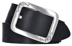 Mytem-Gear Damen Leder Gürtel Belt Ledergürtel Rindleder 40 mm Damengürtel kürzbar (85 cm, Schwarz) von Mytem-Gear