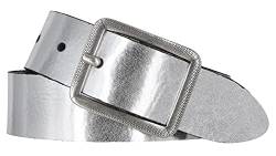 Mytem-Gear Gürtel Leder Damen Nappaleder Ledergürtel 35 mm Damengürtel Jeansgürtel (Silber, 90) von Mytem-Gear