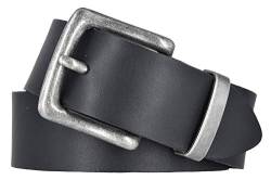 Mytem-Gear Leder Gürtel 4 cm Jeansgürtel Ledergürtel Herren und Damen kürzbar (100 cm, Schwarz (Metallschlaufe)) von Mytem-Gear