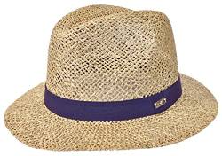 Mytem-Gear Stroh Fedora Hut Sonnenhut Strandhut Strohhut mit Stoffband (58 cm, marine) von Mytem-Gear