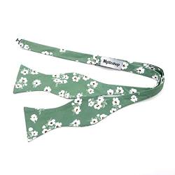 Mytieshop Herren-Fliege mit Blumenmuster (zum Selbstbinden), ideal für Hochzeiten, Elopement, Hochzeitsaufnahmen, Fotografie, Geschenke., August (Grün), Medium von Mytieshop