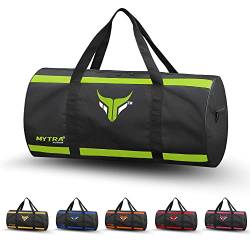 Mytra Fusion Sporttasche - trainingstasche mit verstellbarem Schultergurt Sporttasche Herren & Damen Travel, Weekend, Sports Bag (Black/Green) von Mytra Fusion