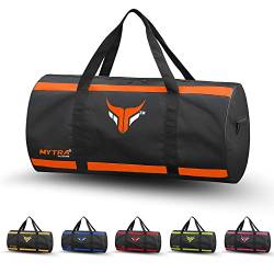 Mytra Fusion Sporttasche - trainingstasche mit verstellbarem Schultergurt Sporttasche Herren & Damen Travel, Weekend, Sports Bag (Black/Orange) von Mytra Fusion