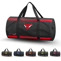 Mytra Fusion Sporttasche - trainingstasche mit verstellbarem Schultergurt Sporttasche Herren & Damen Travel, Weekend, Sports Bag (Black/Red) von Mytra Fusion