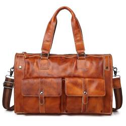 Myunxui Vintage Leder Reise Messenger Office Crossbody Bag Laptop Aktentasche Computer Satchel Tasche für Männer Frauen, 20#Brown, 43x15x30cm/16.92x5.9x11.81inches(L*W*H), Vintage von Myunxui