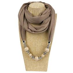 Myya Damen-Halstuch, Schal, Halsketten, Perlen, einfarbig, Schmuckschal von Myya