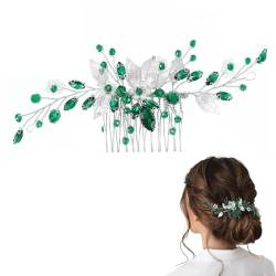 Mzshne Braut-Haarkamm aus Legierung mit grünem Strassstein Zubehör für Haarstyling-Werkzeuge im chinesischen Stil für Prinzessinnen-Partyzubehör von Mzshne