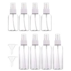 8 Stück 50ml und 100ml Sprühflasche Set, Sprühflasche aus Kunststoff Nachfüllbar Zerstäuber, parfümzerstäuber Tragbares Sprayflasche Transparente Leer Reiseflaschen mit 2 Trichter von N\A