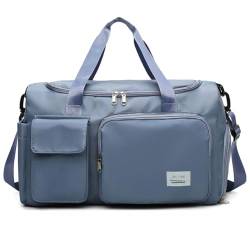 Fitness-Tasche mit großer Kapazität, tragbare Sporttasche, wasserdichte Reisetasche, Yogatasche mit unabhängigem Schuhfach, blau, Sportlich von N\\A
