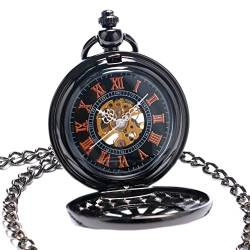 N/Ａ Herren- und Damenaccessoires Retro Mechanische Taschenuhr für Männer Golden Silver Fob Uhren Frauen Halskette Anhänger Uhr Geschenk Steampunk Hochzeitstag Vatertag Weihnachten Geburtstagsgeschenk von N/Ａ