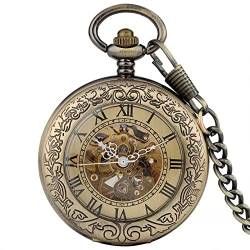 N/Ａ Männer Automatische Mechanische Uhren Retro Kupfer Selbstaufziehende Kette Römische Ziffern Stilvolle Geschenke Halskette Frauen Taschenuhr Hochzeitstag Vatertag Weihnachten Geburtstagsgeschenk von N/Ａ