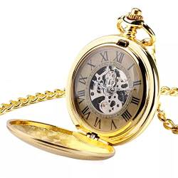 N/Ａ Mode Skeleton Uhr Taschenuhren Uhr Luxus Golden Shield Fob Steampunk Auto Mechanische Anhänger Halskette Männer Frauen Geschenk Hochzeitstag Vatertag Weihnachten Geburtstagsgeschenk von N/Ａ