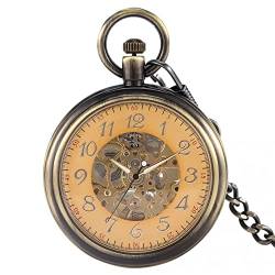 N/Ａ Retro Keine Abdeckung Manuelle Mechanische Taschenuhr Männliche arabische Ziffern Zifferblatt Langlebig 30cm Dicke Kette Halskette Weibliche Anhänger Uhr von N/Ａ