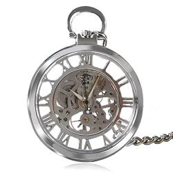 N/Ａ Vintage Taschenuhr mit Taschenkette Open Face Design Mechanische Taschenuhr Exquisite Taschenuhr Geschenke für Männer Hochzeitstag Vatertag Weihnachten Geburtstagsgeschenk von N/Ａ