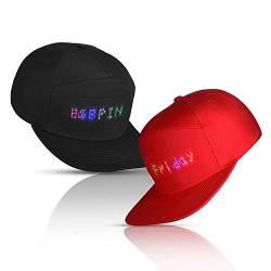 NA Bluetooth LED Smart Cap, Handy APP gesteuerte LED Display Hut DIY Bearbeiten Text Hut Baseball Cap für Party Club Weihnachten Halloween von N\A