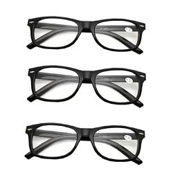 NA JingShu 3 Pack Lesebrille Computer Brillen Sehkorrektur-Lesebrille Scharnier Lesebrillen Sehhilfe Augenoptik Brille Lesehilfe für Damen Herren 2.0 von N\\A