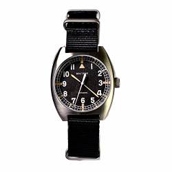 NC BALTANY W10 Tonneau Watch Homage RAF British Army Watch Edelstahl NH38 Automatik Vintage Armbanduhr für Herren (Nylon Strap) von N\C