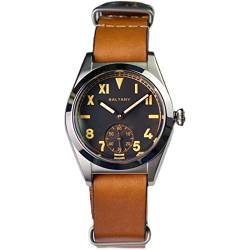 NC Baltany 36mm Retro Automatik Herren Klassische Uhren Saphirglas ST1701 Mechanische Edelstahluhr Männlich (Brown Black) von N\C