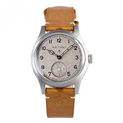 NC Baltany Dirty Dozen Watch Men D12 36MM Sea Gull ST1701 Movement Automatic BGW9 Luminous Vintage Military Armbanduhren (Brown Leather White) von N\C