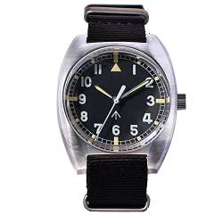 NC Baltany Mechanische Militäruhr für Herren Kleines Zifferblatt Dome Glass Reloj Militar Hombre 10BAR Air Force Clock Tribute 60s NH35 Pilot Watch (Color 4) von N\C