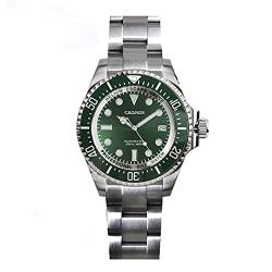 NC Cronos Automatik Taucheruhr Edelstahl 2000 Meter Wasserdichtigkeit Professionelle Taucher Armbanduhr (Green) von N\C