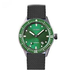 NC Cronos Retro Business Herrenuhren Saphirglas C3 Leuchtend 20ATM NH35 Edelstahl Automatische Mechanische Uhr für Herren (Green) von N\C