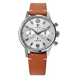 NC ST1901 Chronographenwerk 1963 Fliegeruhren Saphirglas Mechanische Armbanduhren Echtes Lederband Vintage-Uhr (Color 2) von N\C