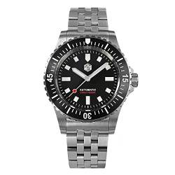 NC San Martin SN012G 41 mm 8215 Automatische mechanische Herren-Taucheruhren Saphirglas 200 m wasserdichte leuchtende BGW9-Edelstahl-Armbanduhr für Herren (Black) von N\C