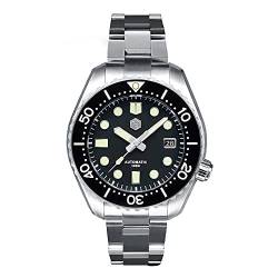 NC San Martin SN086G Diver Mens Automatic Mechanical Watches Sapphire Glass Ceramic Bezel 30Bar Waterproof Wristwatch (Black) von N\C