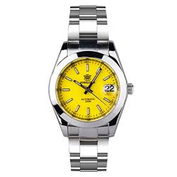 NC Steeldive SD1934 Water Ghost Men Automatic Mechanical Watches Saphirglas NH35 Coral Blue Dial 20Bar Luminous Edelstahl Diver Watch Men (Yellow) von N\C