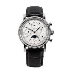 NC Sugess Echtlederband Seagull Movement Chronograph ST1901 Pilot Herrenuhr Vintage Dress Sapphire Mechanische Armbanduhren (White) von N\C