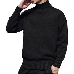 Frühling Herbst Winter Strickpullover Herren Ärmel Bottoming Shirt, Schwarz , Medium von N\P