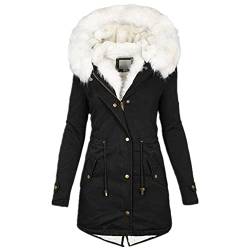 Wattierte Wintermäntel für Damen, mittellang, Parkas mit Kapuze, BK, 38 von N\P