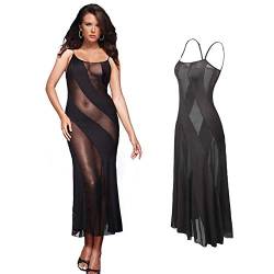 Heißes Neues Schwarz Plus Größe XXL XXXL XXXXL 5XL 6XL Sexy Dessous Nachthemd Kleid Langes Babydoll Nachtwäsche Sexy Kleid Für Sexkleidung-01_XL von N/X