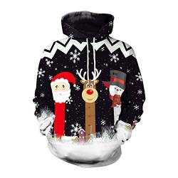 Ugly Christmas Hoodie Weihnacht Pullover Xmas Jumper Ugly Lustige Weihnachtspullover Herren Damen Hässlicher Weihnachtspulli Weihnachts Sweatshirt Kapuzenpullover Weihnachten Rentier Hässliche M von N \ A