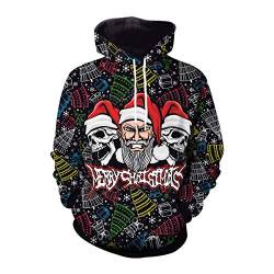 Ugly Christmas Hoodie Weihnacht Pullover Xmas Jumper Ugly Lustige Weihnachtspullover Herren Damen Hässlicher Weihnachtspulli Weihnachts Sweatshirt Kapuzenpullover Weihnachten Rentier Hässliche XL von N \ A