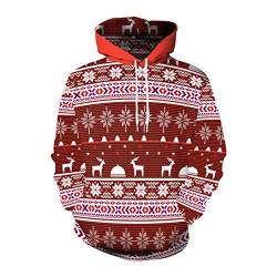 Ugly Christmas Hoodie Weihnacht Pullover Xmas Jumper Ugly Lustige Weihnachtspullover Herren Damen Hässlicher Weihnachtspulli Weihnachts Sweatshirt Kapuzenpullover Weihnachten Rentier Hässliche XXL von N \ A