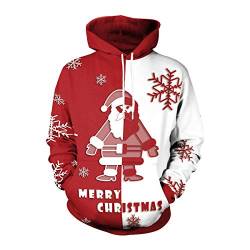 Ugly Christmas Hoodie Weihnacht Pullover Xmas Jumper Ugly Lustige Weihnachtspullover Herren Damen Hässlicher Weihnachtspulli Weihnachts Sweatshirt Kapuzenpullover Weihnachten Rentier Hässliche XXL von N \ A