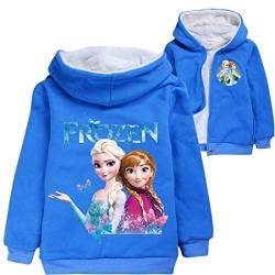 LOL Kleine Mädchen Prinzessin bedruckte Hoodies Herbst Winter Mantel Einhorn Jacke Kinder Pullover Kleidung Weihnachten Cardigan Geschenk Wolle Kostüme, Blau 1, 128 von N /D