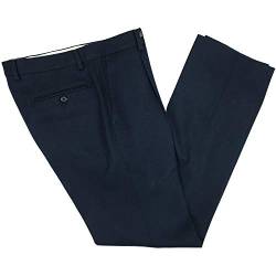 N+1 Herren-Hose klassisch aus Wolle mit elegantem Pens Flanell, hohe Taille, Breite 48 50 52 54 56 58 60, Blau 48 von N