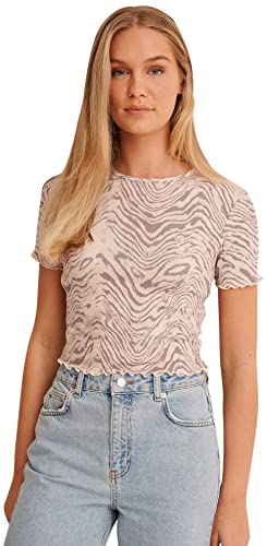 NA-KD Damen Babylock Top T-Shirt, Warmes Holz, Small von NA-KD