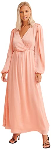 NA-KD Damen Balloon Sleeve Structured Maxi Casual Dress, Desert Pink, EU 40 von NA-KD