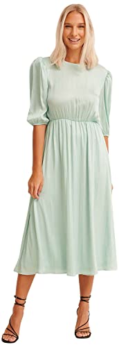 NA-KD Damen Balloon Sleeve Structured Midi Casual Dress, Turquoise, EU 42 von NA-KD