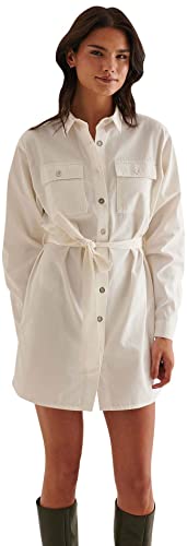 NA-KD Damen Belted Shirt Dress Lssiges Kleid, Natur, 44 von NA-KD