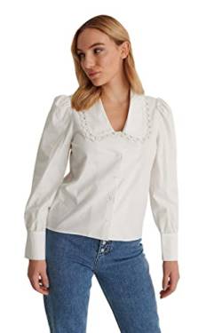 NA-KD Damen Collar Detail Shirt Hemd, weiß, 44 EU von NA-KD