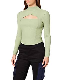 NA-KD Damen Cut Out Chest Detail Top Hemd, grün, 2XL von NA-KD